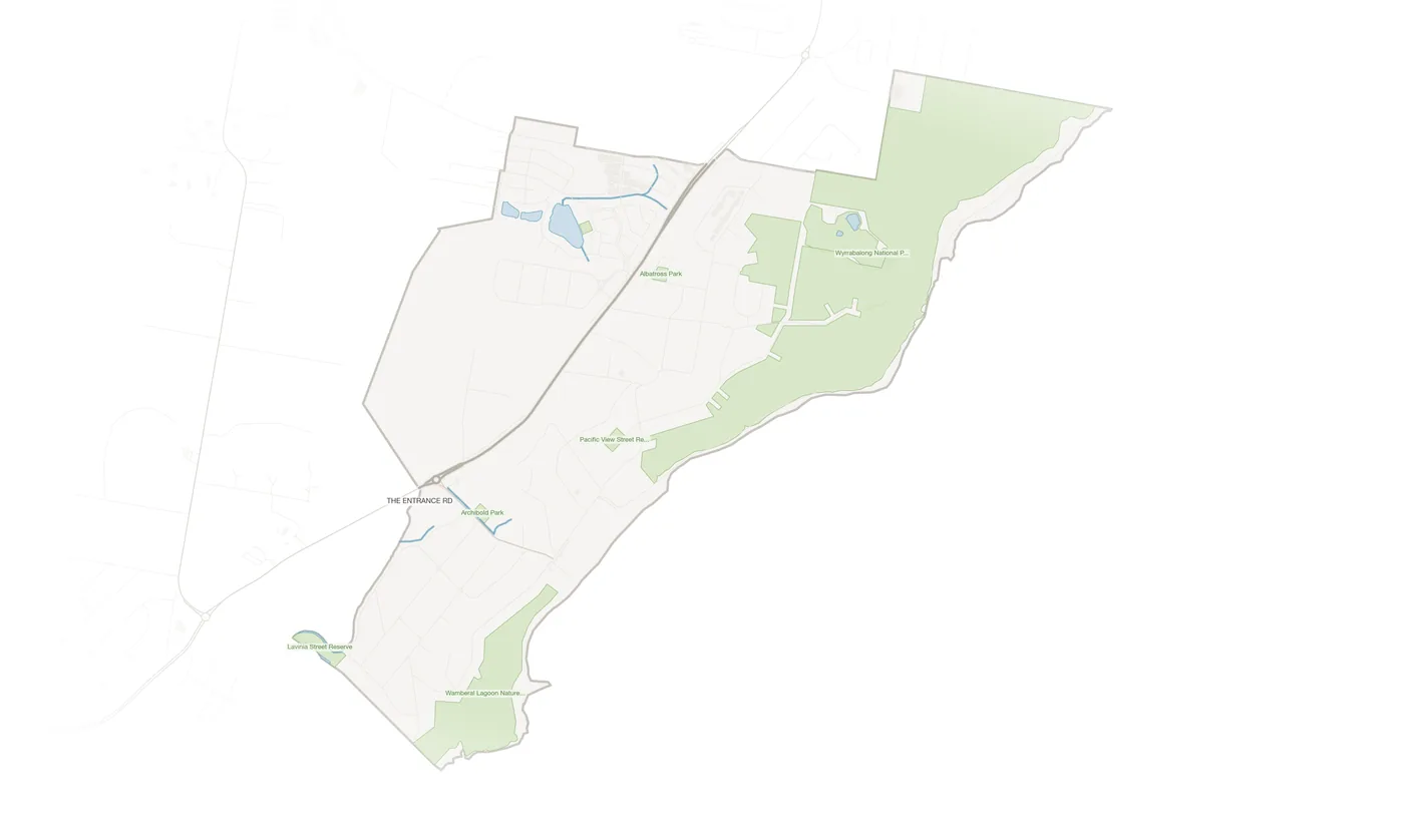Forresters Beach urban fabric map