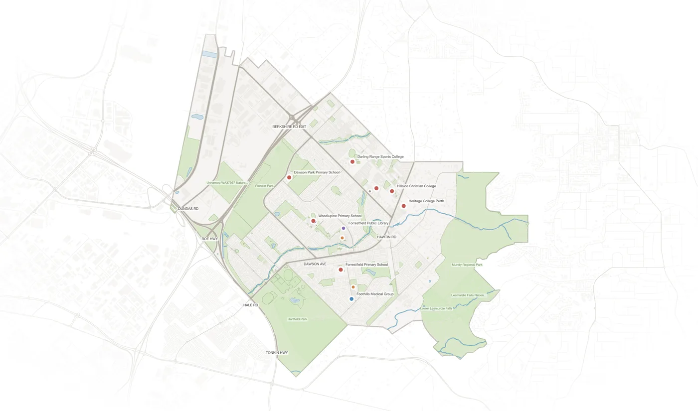 Forrestfield urban fabric map