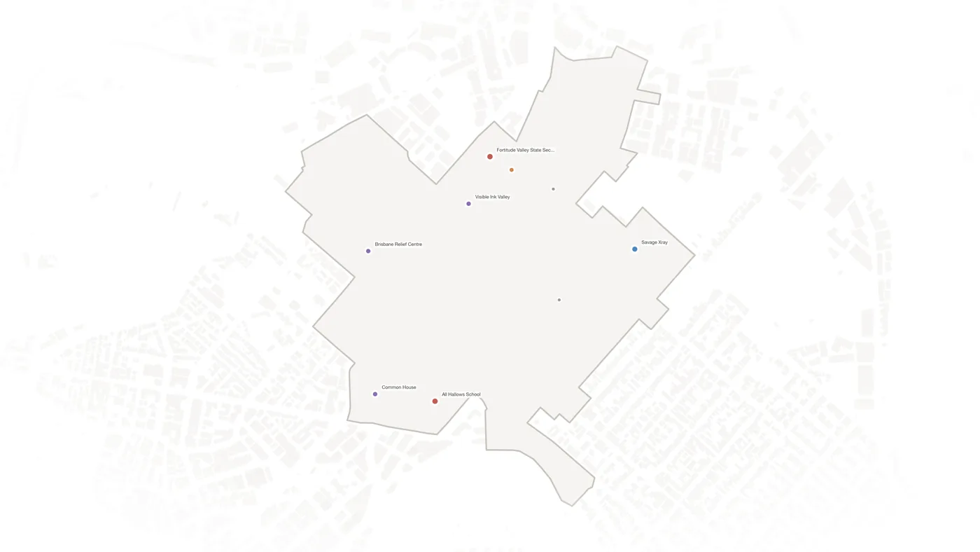 Fortitude Valley urban fabric map