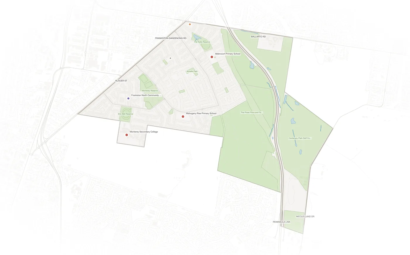 Frankston North urban fabric map
