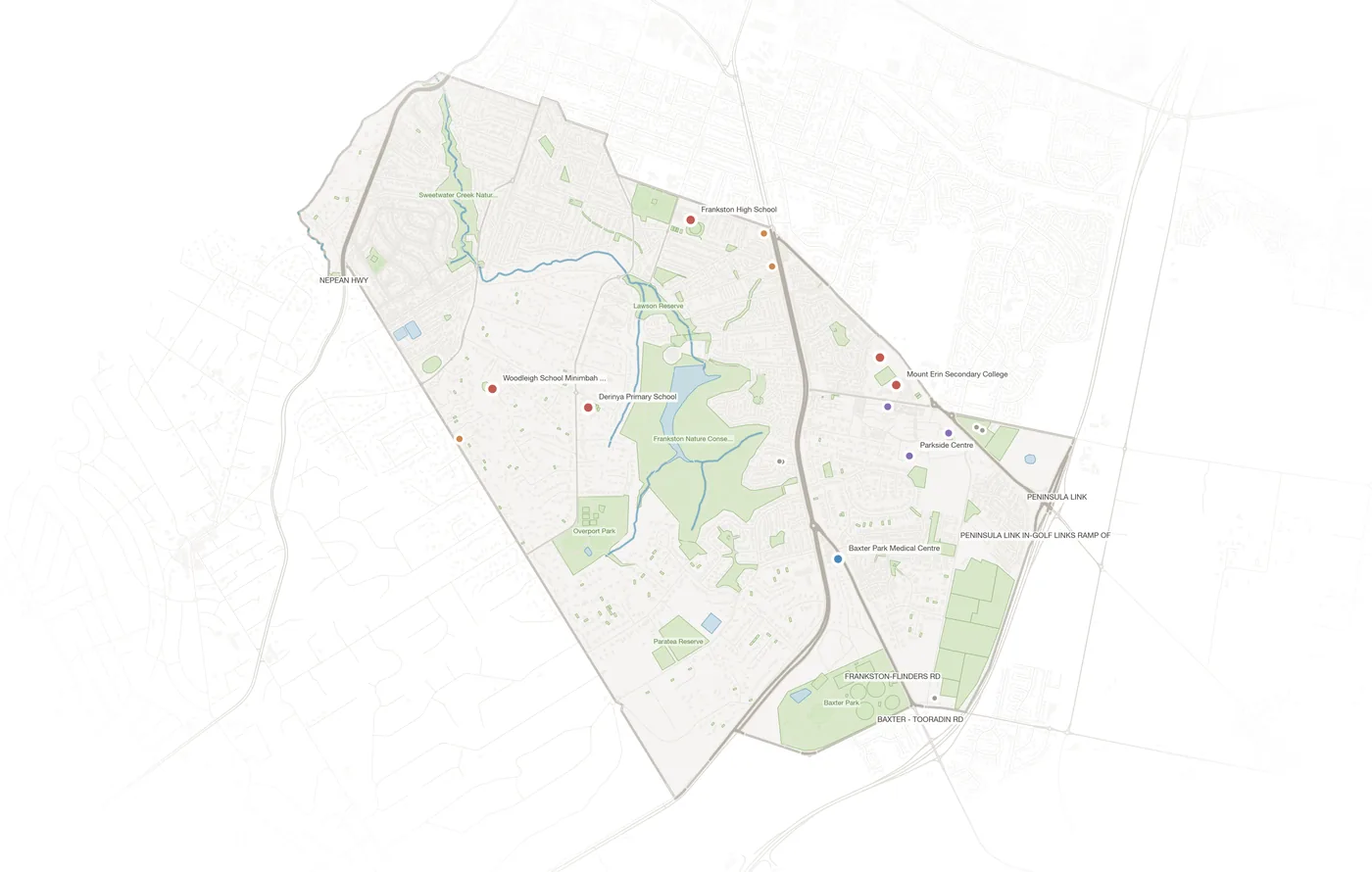 Frankston South urban fabric map