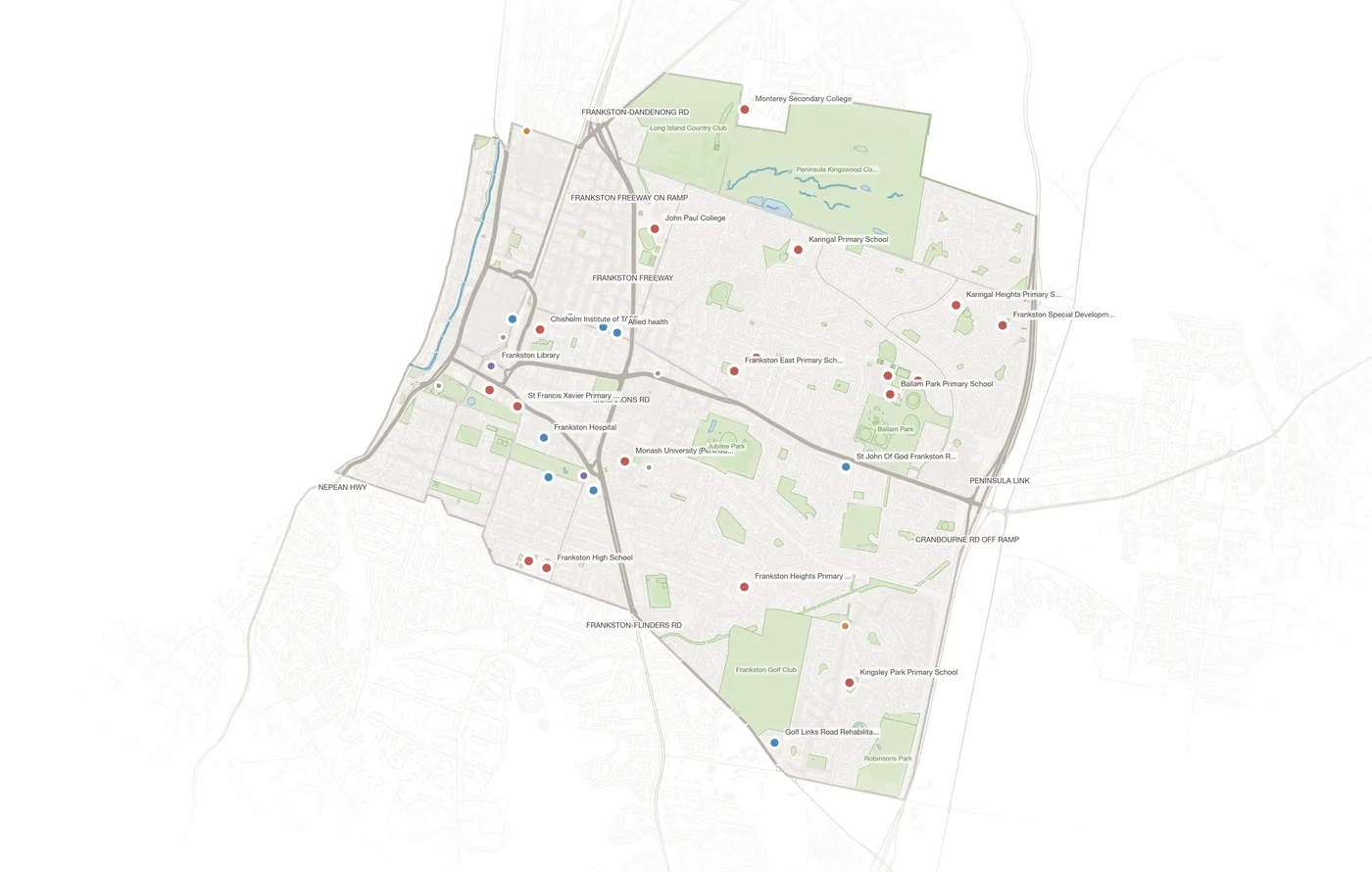 Frankston urban fabric map