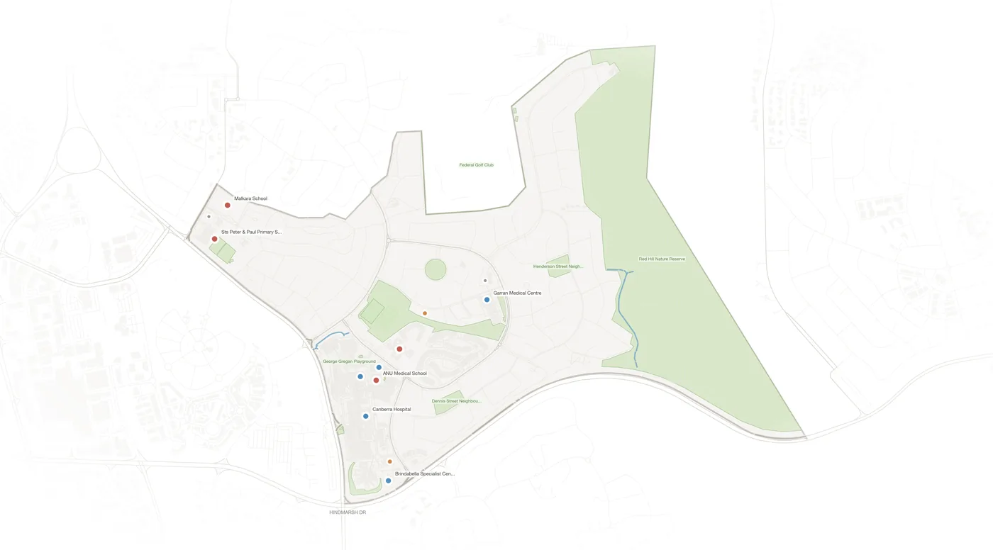 Garran urban fabric map