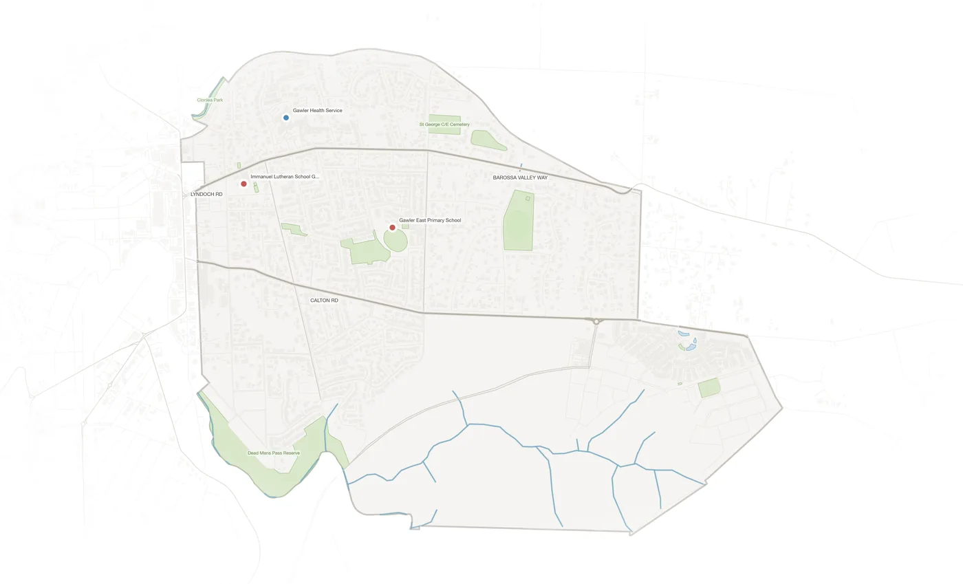 Gawler East urban fabric map