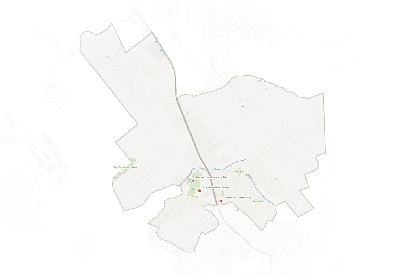 Geilston Bay urban fabric map
