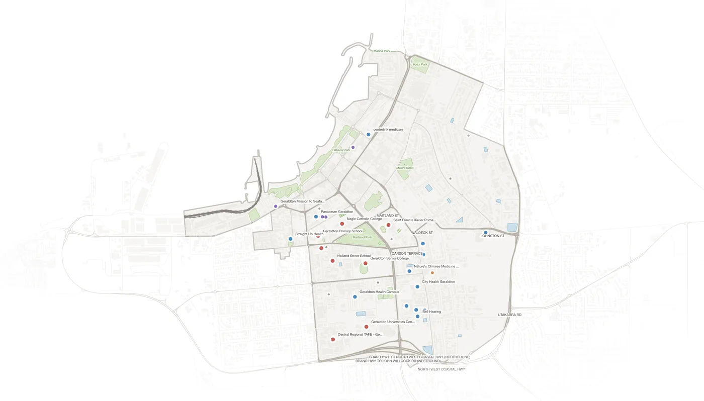 Geraldton urban fabric map