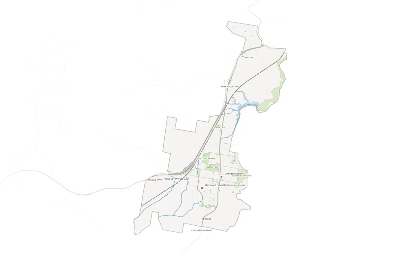 Gerringong urban fabric map