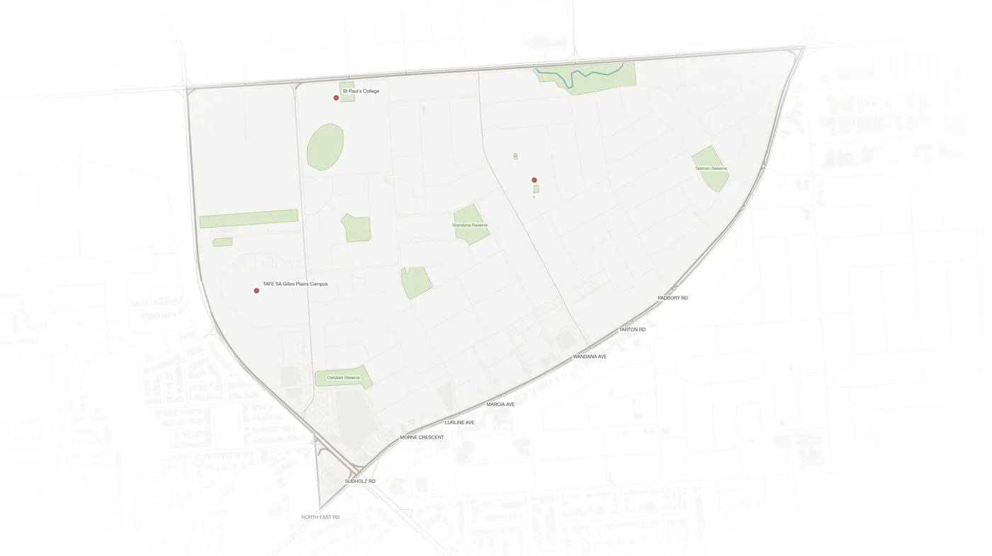 Gilles Plains urban fabric map