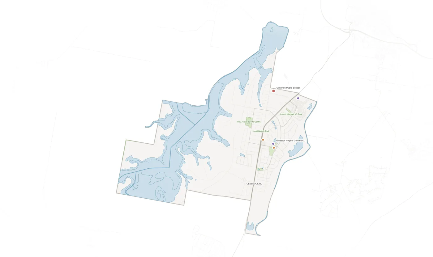 Gillieston Heights urban fabric map