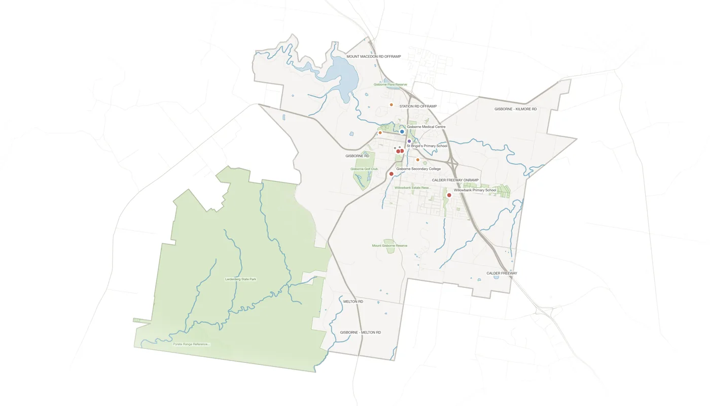 Gisborne urban fabric map