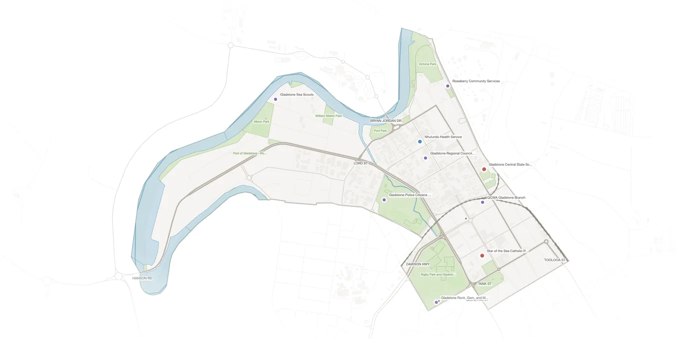 Gladstone Central urban fabric map