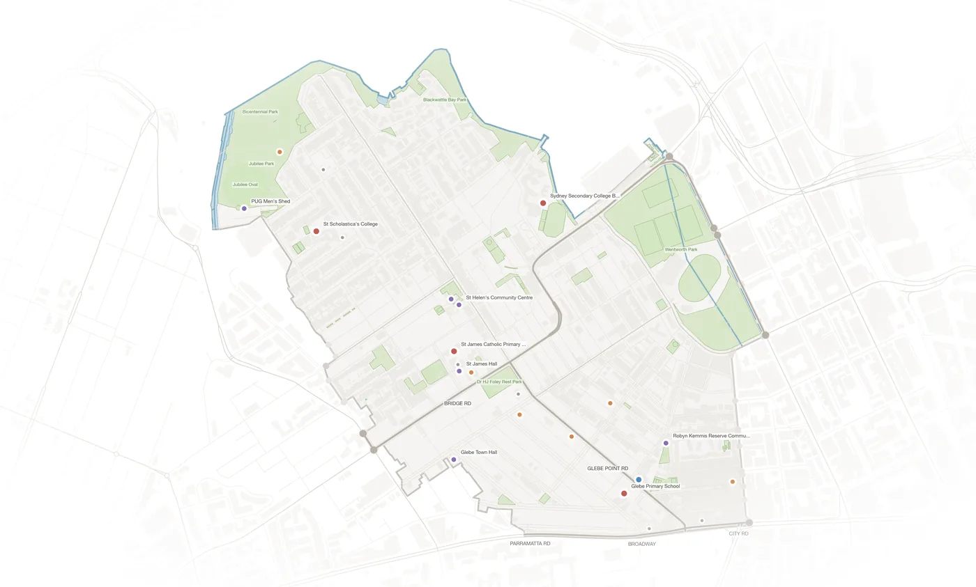 Glebe urban fabric map