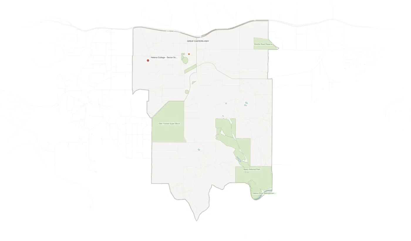 Glen Forrest urban fabric map