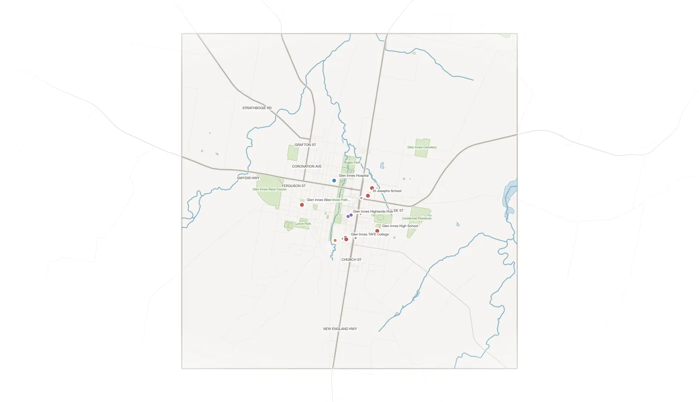 Glen Innes urban fabric map