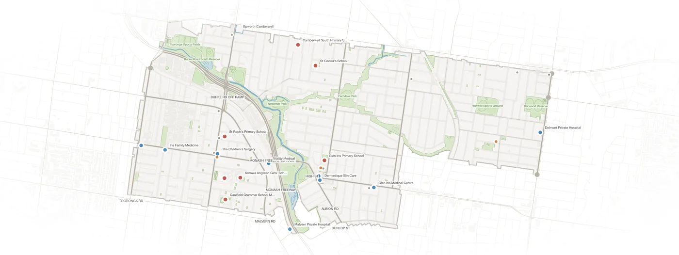 Glen Iris urban fabric map