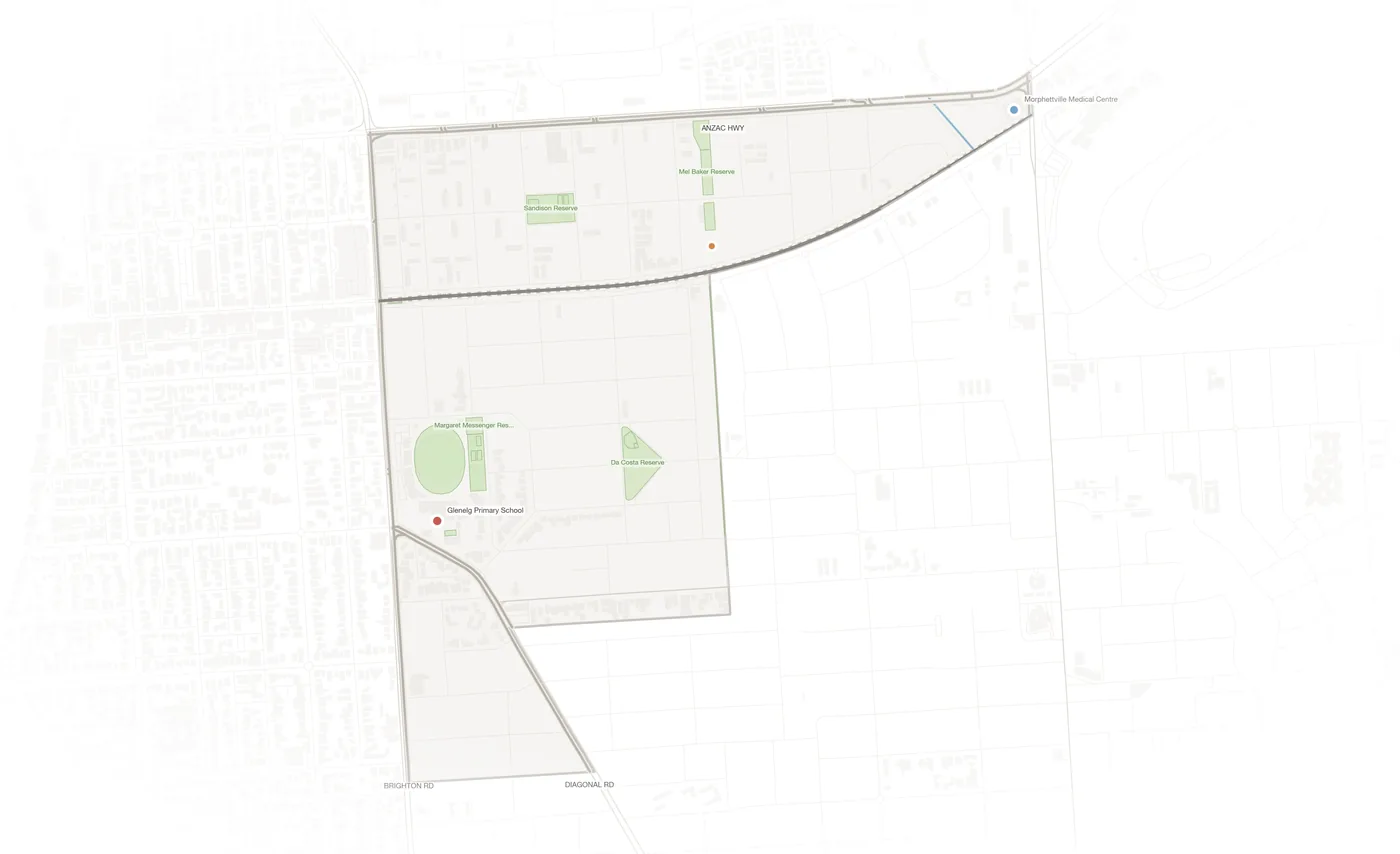 Glenelg East urban fabric map