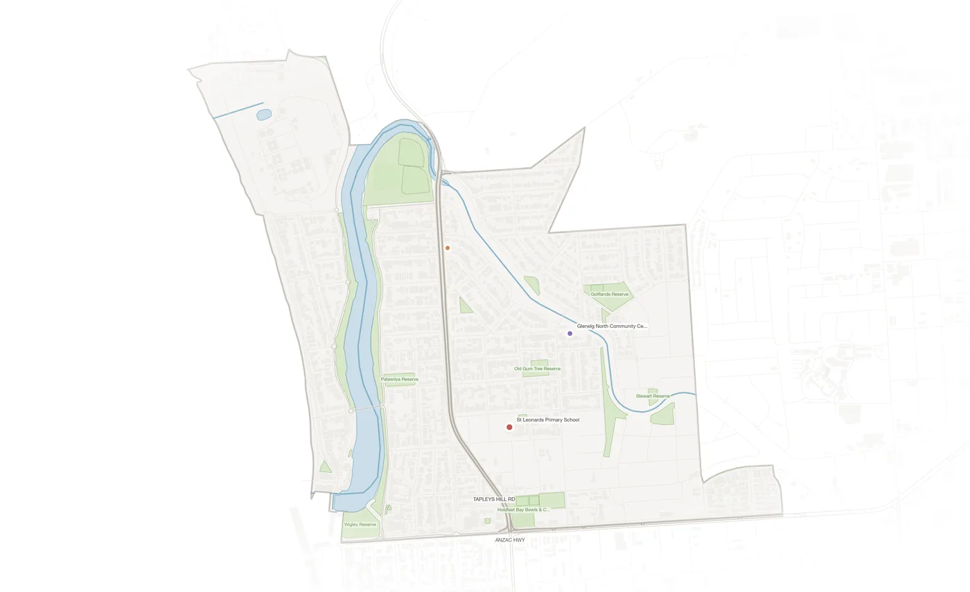 Glenelg North urban fabric map