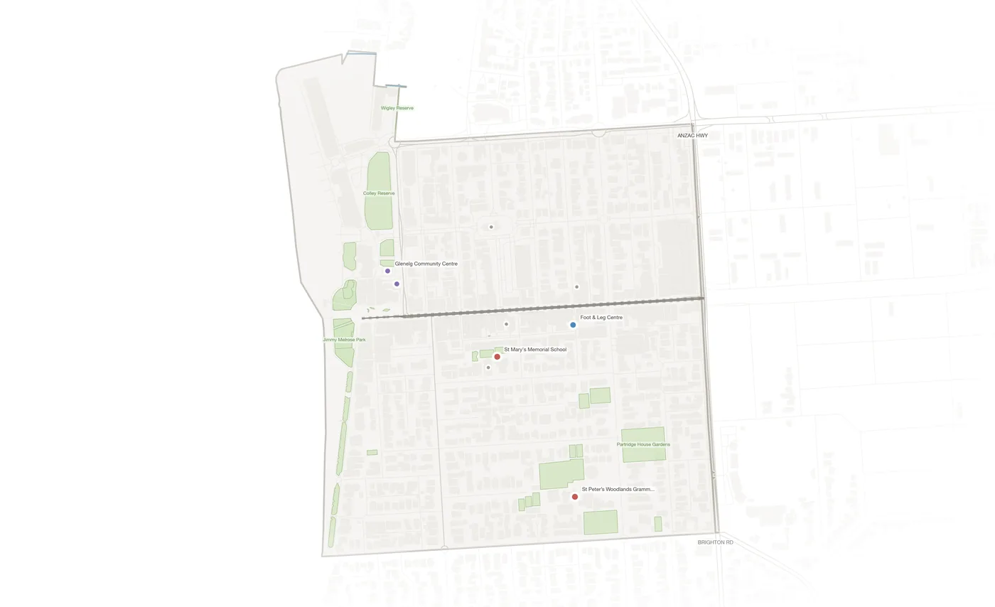 Glenelg urban fabric map
