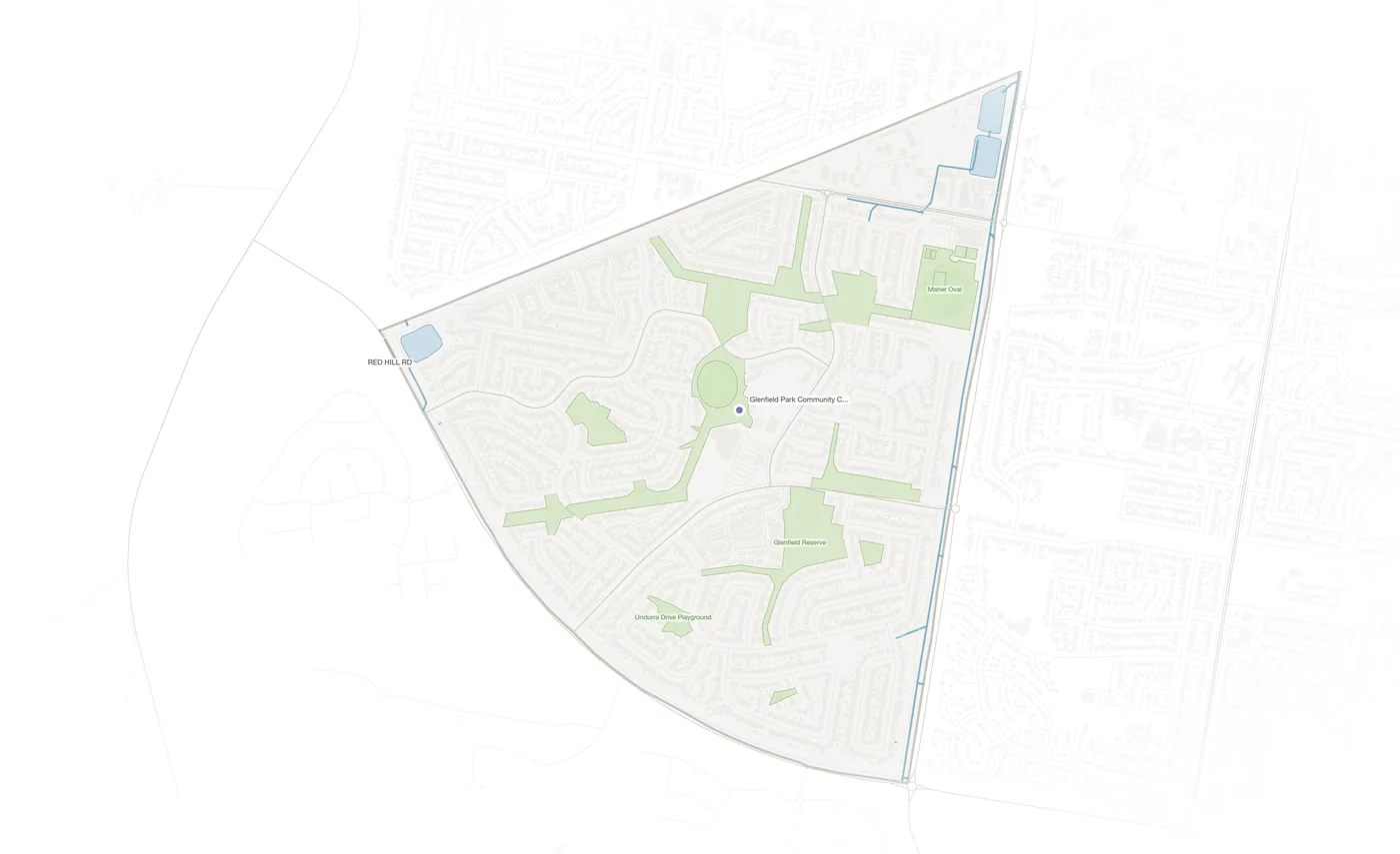 Glenfield Park urban fabric map