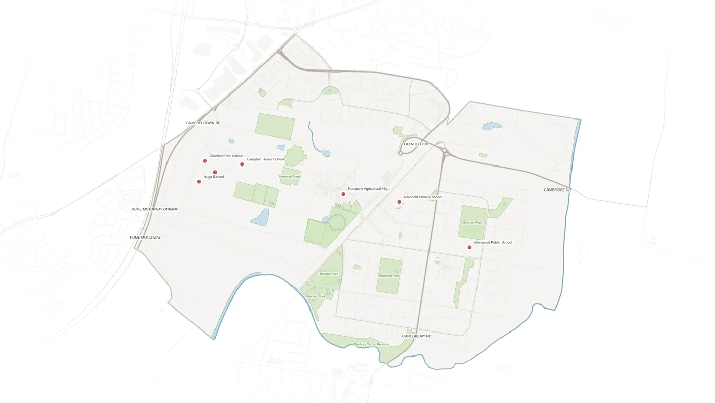 Glenfield urban fabric map