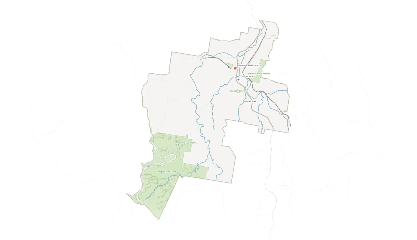 Glenreagh urban fabric map