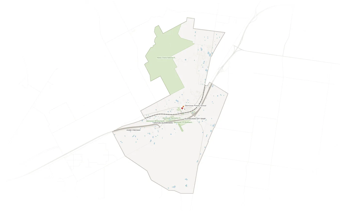 Glenrowan urban fabric map