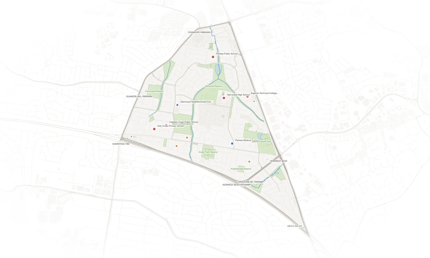 Glenwood urban fabric map