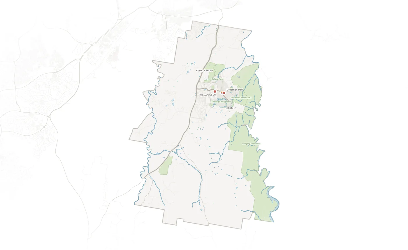 Googong urban fabric map