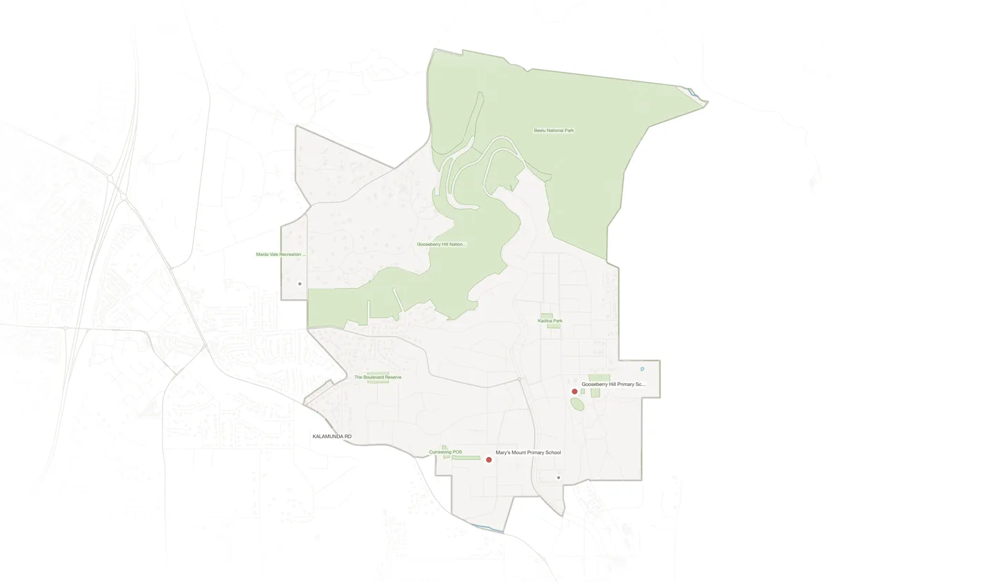 Gooseberry Hill urban fabric map