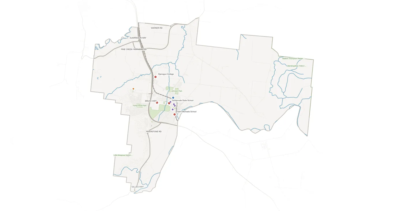 Gordonvale urban fabric map
