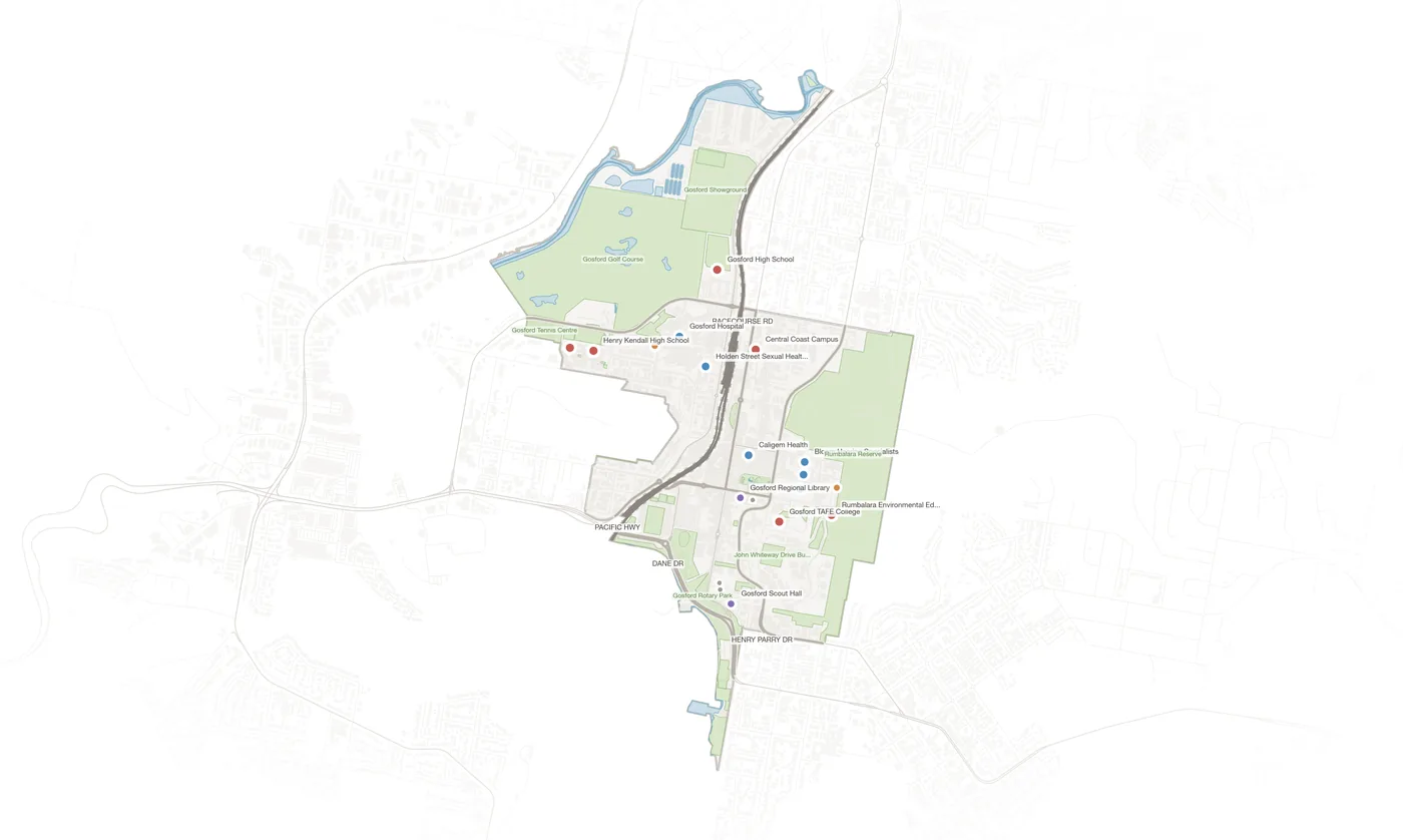 Gosford urban fabric map