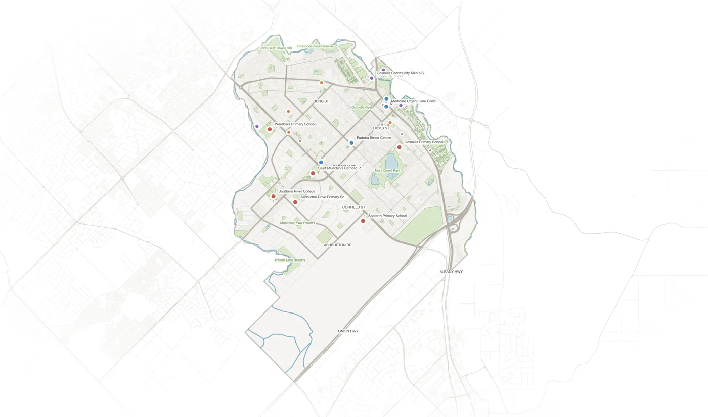 Gosnells urban fabric map