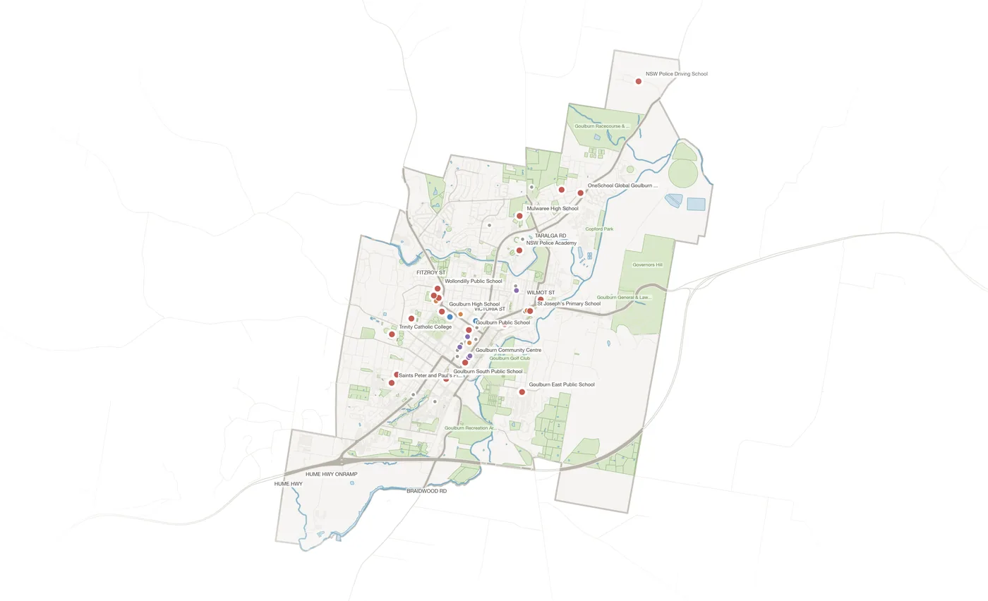 Goulburn urban fabric map