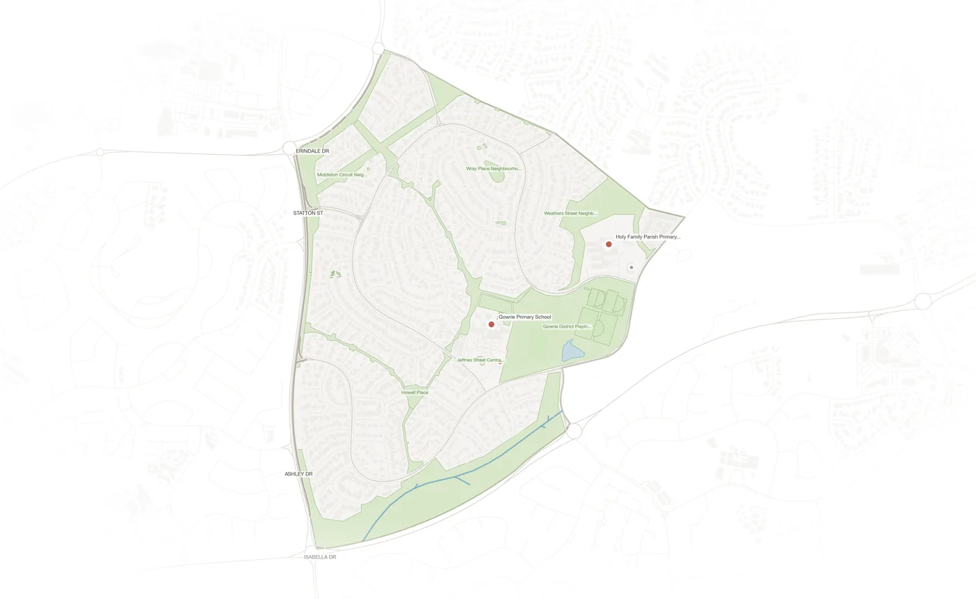 Gowrie urban fabric map