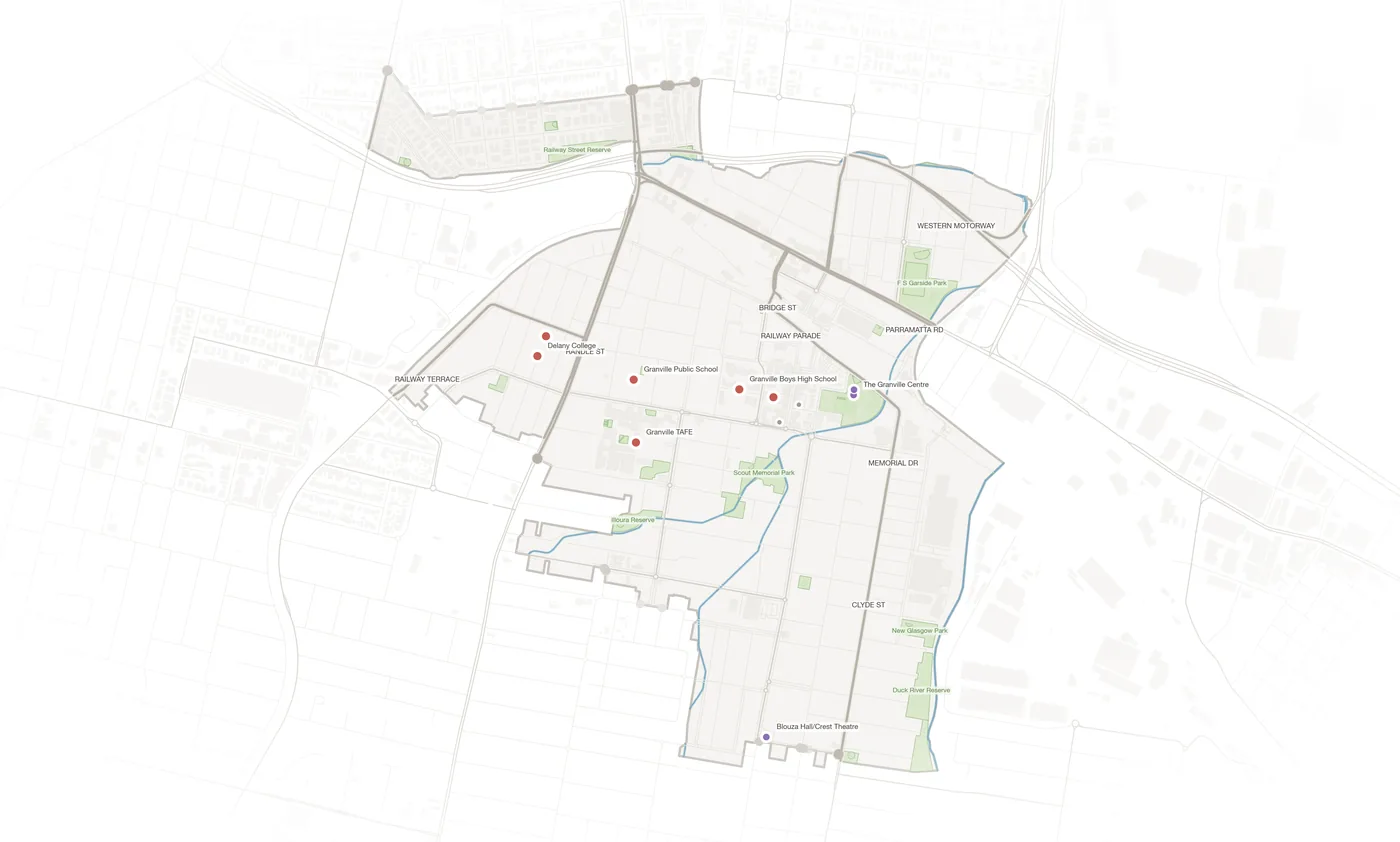 Granville urban fabric map