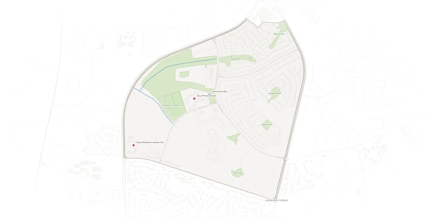 Gray urban fabric map