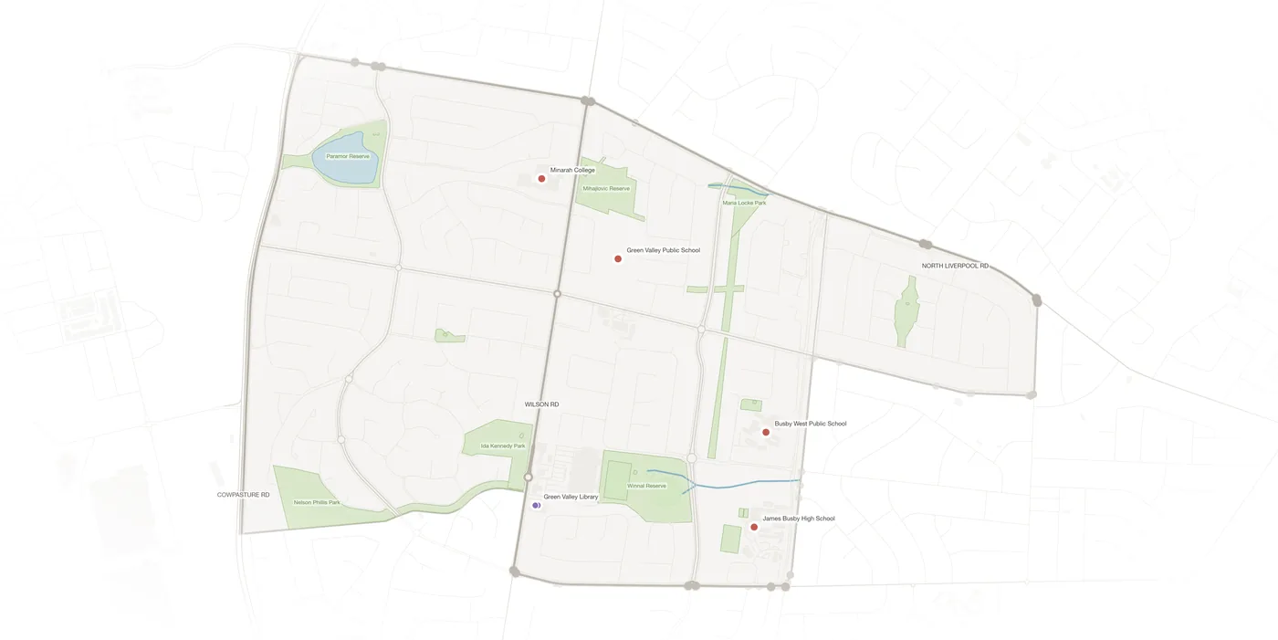 Green Valley urban fabric map