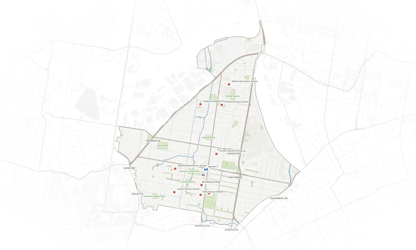 Greenacre urban fabric map