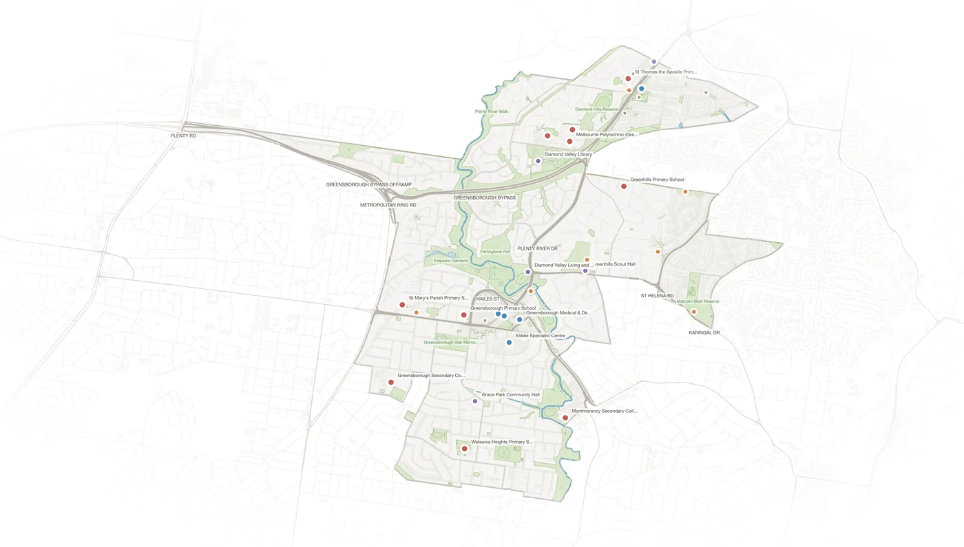 Greensborough urban fabric map