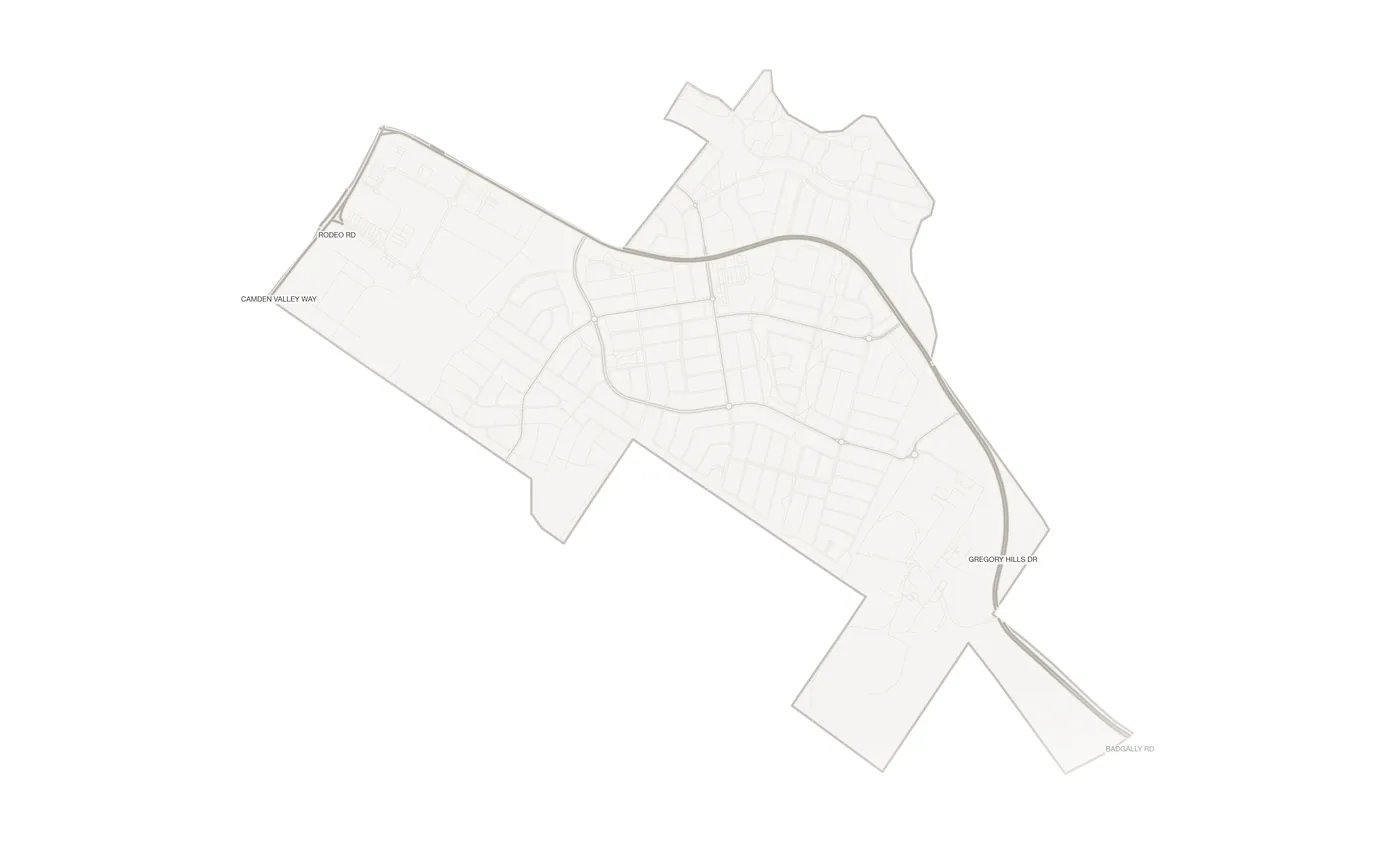 Gregory Hills urban fabric map