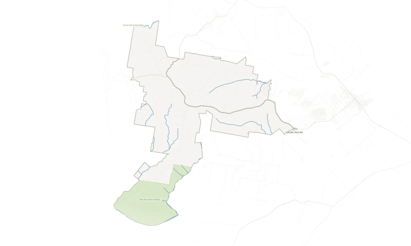 Grose Vale urban fabric map
