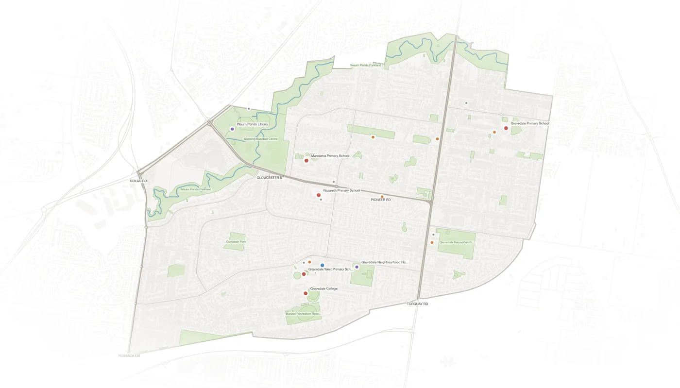 Grovedale urban fabric map