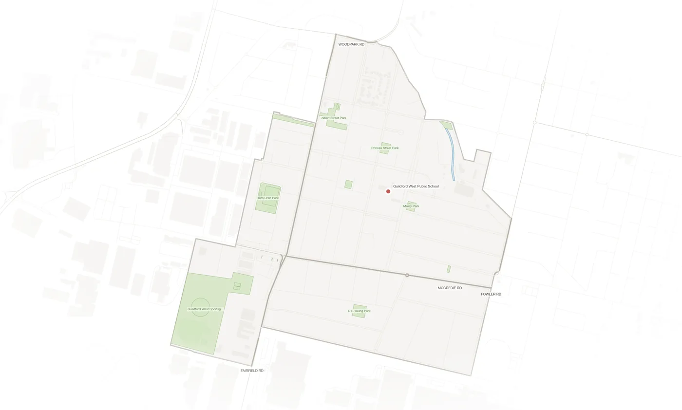 Guildford West urban fabric map
