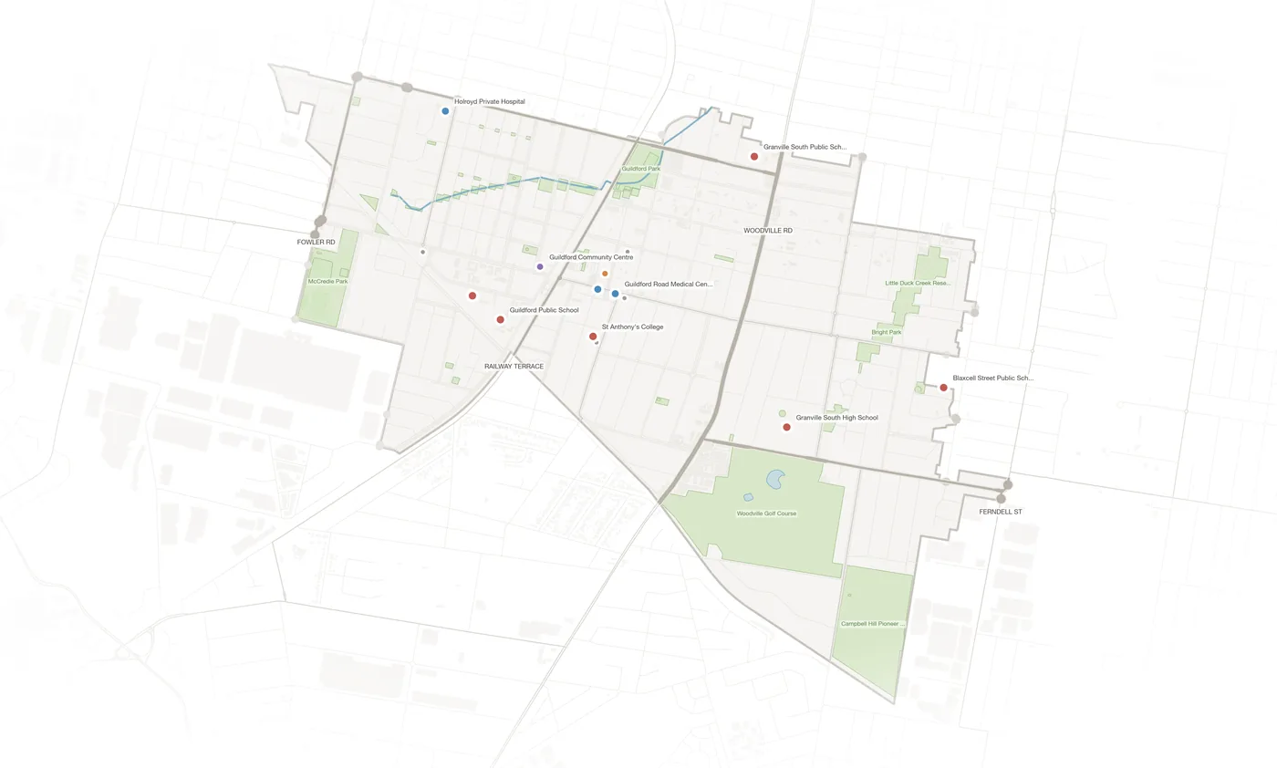 Guildford urban fabric map