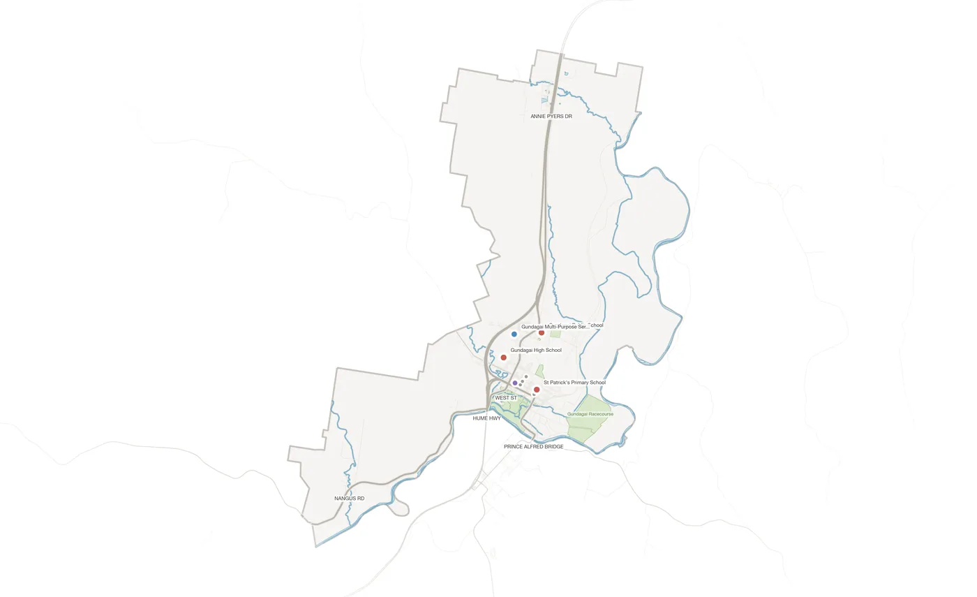 Gundagai urban fabric map