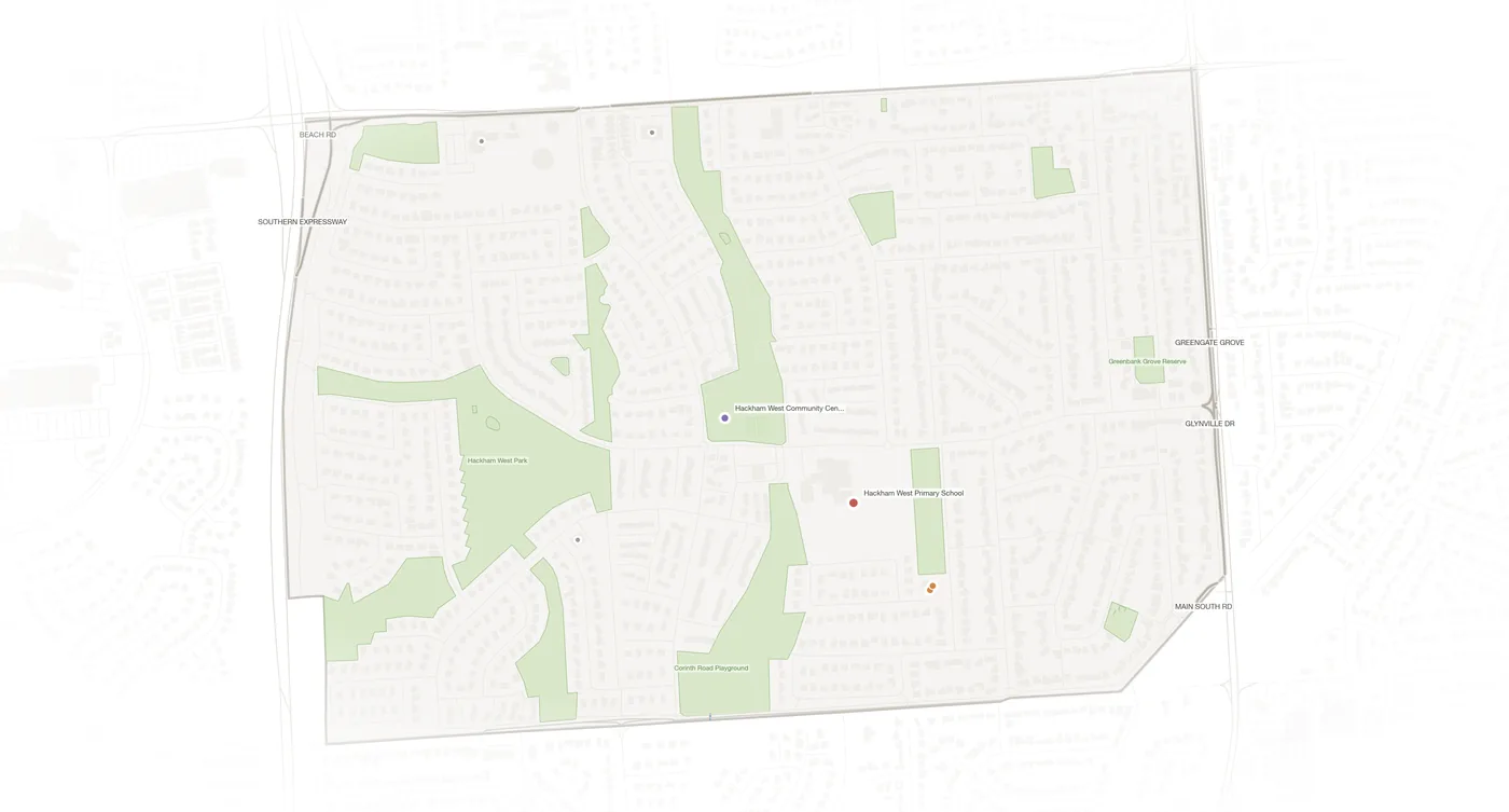 Hackham West urban fabric map
