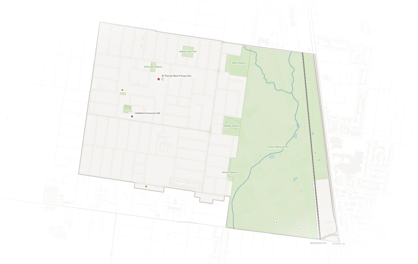 Hadfield urban fabric map