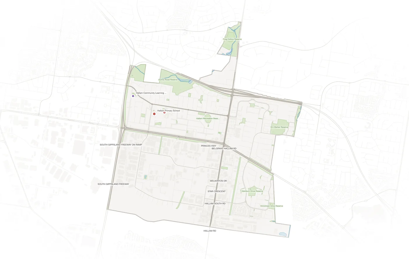 Hallam urban fabric map