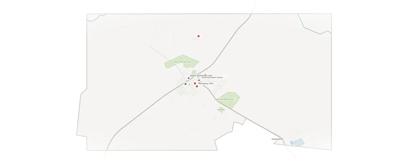 Halls Creek urban fabric map