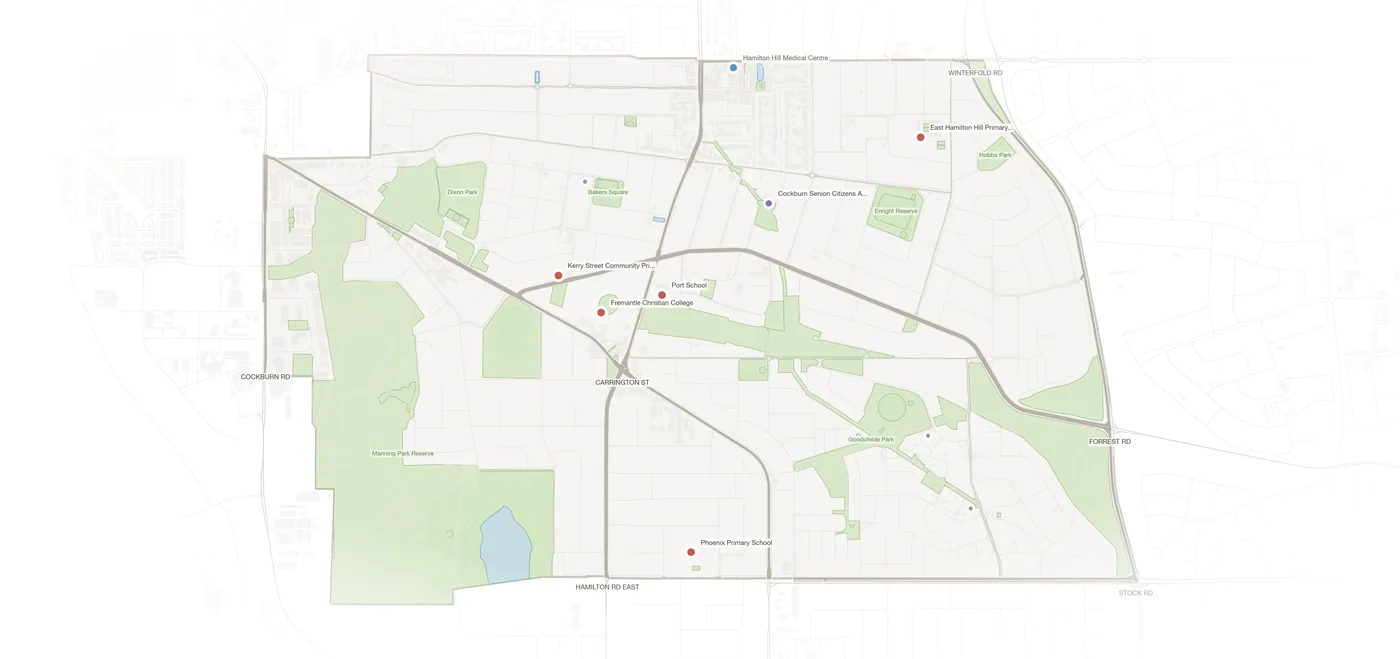 Hamilton Hill urban fabric map